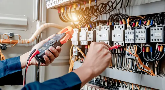 Green Powers engineer testing electrical installation